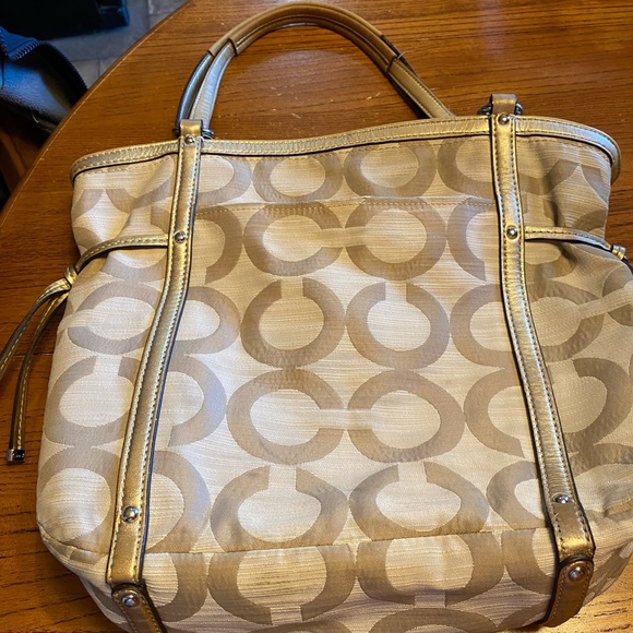 Coach Handbags - Coach Handbag-Gold &Tan Color